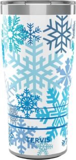 Tervis Traveler Christmas Holiday Blue Winter Snowflakes Triple Walled Insulated Tumbler Travel Cup Keeps Drinks Cold & Hot, 20oz, Stainless Steel - Image 2