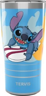 Tervis Traveler Disney - Lilo and Stitch - Surfing Stitch Triple Insulated Tumbler Travel Cup Keeps Drinks Cold & Hot, 20oz, Stainless Steel - Image 2