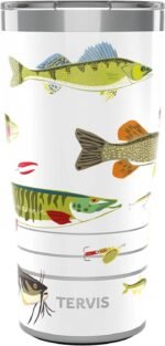 Tervis Traveler Freshwater Fish and Lures Triple Insulated Tumbler Travel Cup Keeps Drinks Cold & Hot, 20oz, Stainless Steel - Image 2