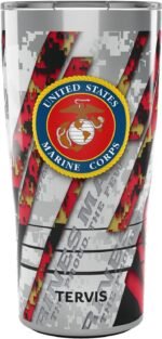 Tervis Traveler Marines Logo Digi Camo Triple Walled Insulated Tumbler Travel Cup Keeps Drinks Cold & Hot, 20oz, Stainless Steel - Image 2