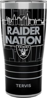 Tervis Traveler NFL Las Vegas Raiders - Raider Nation Slogan Triple Walled Insulated Tumbler Travel Cup Keeps Drinks Cold & Hot, 20oz, Stainless Steel - Image 2