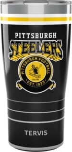 Tervis Traveler NFL Pittsburgh Steelers - Vintage Triple Insulated Tumbler Travel Cup Keeps Drinks Cold & Hot, 20oz, Stainless Steel - Image 2