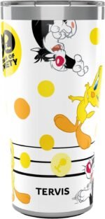 Tervis Traveler Warner Brothers Tweety 80th Anniversary Triple Walled Insulated Tumbler Travel Cup Keeps Drinks Cold & Hot, 20oz, Stainless Steel - Image 2