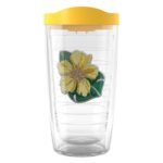 Tervis Tropical Hibiscus Collection Made in USA Double Walled Insulated Tumbler Travel Cup Keeps Drinks Cold & Hot, 16oz, Tropical Yellow Hibiscus - Image 2