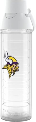 Tervis Venture® Lite Tritan 24oz Water Bottle with 2-in-1 VersaLid® | NFL® Minnesota Vikings - Embroidered Emblem | Made in America, Leakproof, Double-Wall Vacuum Insulated, Keeps Drinks Cold - Image 2