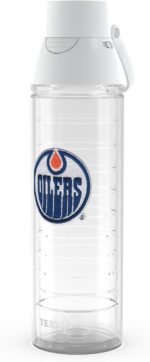 Tervis Venture® Lite Tritan 24oz Water Bottle with 2-in-1 VersaLid® | NHL® Edmonton Oilers® - Embroidered Emblem | Made in America, Leakproof, Double-Wall Vacuum Insulated, Keeps Drinks Cold - Image 2