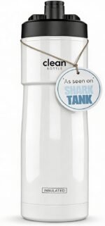The Clean Hydration Co Insulated Bike Water Bottle 20 oz | Easy Clean Nozzle, Easy Squeeze Sports Bottle | BPA Free Cycling Bottle for Road & Mountain Biking, Gym & Travel | Gloss White - Image 2