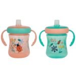The First Years - Soft Spout Sippy Cup - Toddler Trainer Cup for 6+ Months -With Handles and Leak Proof Lid - 7 Oz - Floral Ladybug Print - 2 Count - Image 2