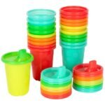 The First Years Take & Toss Spill Proof Sippy Cups - Rainbow Party Pack - Reusable Toddler Cups - Kids Cups and Snap On Lids for Ages 9 Months and Up - 20 Count - Image 2