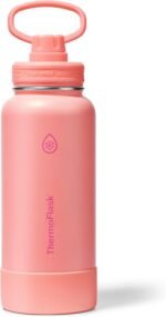 ThermoFlask 32 oz Double Wall Vacuum Insulated Stainless Steel Water Bottle with Spout Lid, Sunkissed Coral - Image 2