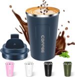 Travel Coffee Mug 17 oz Insulated Coffee Cup with Lid Pill Proof, Vacuum Stainless Steel Leakproof Thermal to GO, Reusable Coffee Tumbler for Men and Women Hot & Cold Drinks - Image 2