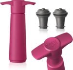 Vacu Vin Wine Saver Pump Pink with Vacuum Wine Stopper - Keep Your Wine Fresh for up to 10 Days - 1 Pump 2 Stoppers - Reusable - Made in the Netherlands - Image 2