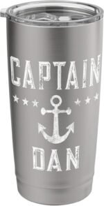 Vintage Captain Dan Personalized First Name Boating Stainless Steel Insulated Tumbler - Image 2