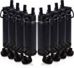 Volhoply 20oz Insulated Stainless Steel Water Bottle With Straw Lid Bulk 8 Pack,Kids Double Wall Vacuum Cups With Handle,Reusable Outdoor Sports Metal Bottles,Travel Flask Keep Cold(Black,8) - Image 2
