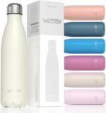 WATERSY Stainless Steel water bottles,17oz/500ml Insulated Water Bottles,Cream White metal water bottle Keeps Drink Cold and Hot,BPA Free kids water bottles for School,Gym,Travel,Sports - Image 2