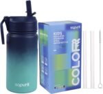 Water Bottle, 12 oz Water Bottles with Straw and Stickers, Stainless Steel Vacuum Double Wall Insulated cup,Water Bottle for School, Gifts for Girls (12OZ BLUE GREEN) - Image 2
