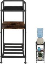 Water Dispenser Stand 5 Gallon Water Jug Holder 3-Tier 32'' Metal with Wood Jug Holder for 1-5 Gallon Water Bottles/Crocks and Plants Floor Stand (3-Tier(1 Wood+ 2 Metal)) - Image 2