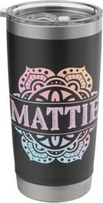 Watercolor Pastel Mandala Tumbler Personalized Mattie Stainless Steel Insulated Tumbler - Image 2