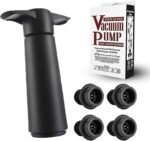 Wine Saver Vacuum Pump with 4 Reusable Stoppers, Wine Bottle Stoppers with Food Grade Silicone, Reusable Bottle Sealer Keeps Fresh Suitable for All Standard Wine Bottles - Image 2