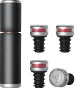 Wine Saver Vacuum Pump with 4 Stoppers, Wine Stopper & Preserver, Reusable Bottle Sealer Keeps Fresh (5) - Image 2