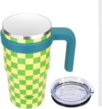 Zukro 20 oz Tumbler with Handle, Lid and Straw, Ceramic Lined, Double-Walled Vacuum Insulated Stainless Steel Coffee Cups for Home/Office/Work, Travel Mug for Hot and Cold Drinks, BPA-Free - Image 2