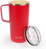 asobu Tower Mug Ceramic Inner Coated Insulated Stainless Steel Cup for Pure Tasting Coffee with Easy Hold Handle and Tritan Lid Fits Standard Cup Holders 20 Ounce Travel Mug - Image 2