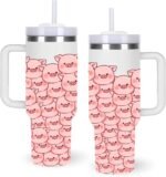 momocici 40oz Pig Tumbler with Handle Gifts for Women.Pig Lover Cups Tumbler Gifts for Women. - Image 2