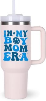 momocici Boy Mom Gifts Ideas.40 oz In My Boy Mom Era Tumbler with Handle.BoyMom Cup Tumblers Gift.40 oz Birthday Christmas Mothers Day Cups Tumbler Gifts for boymom. - Image 2