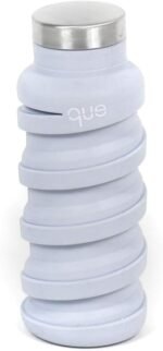 que Bottle | Designed for Travel and Outdoor. Collapsible Water Bottle - Food-Grade Silicone/BPA Free/Lightweight/Eco-Friendly - 12oz (Gloudy Grey) - Image 2