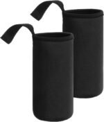 uxcell 2pcs Neoprene Water Bottle Sleeve, 12 oz Insulated Water Glass Bottles Carrier Bag Collapsible Drink Bottle Sleeve Cover Holder with Handle, Black - Image 2